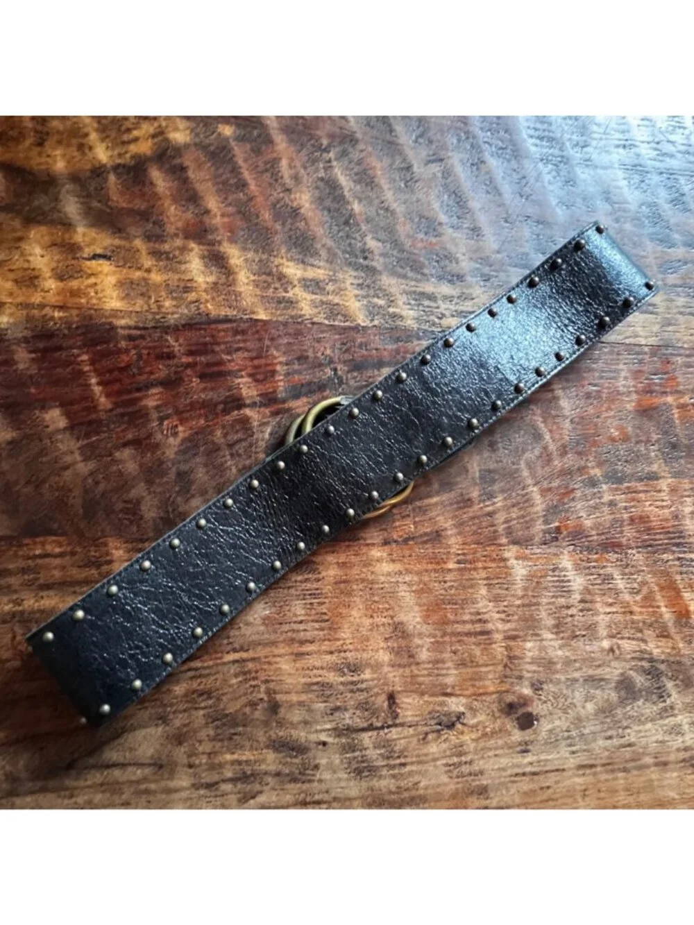 Vintage Neiman Marcus Streets Ahead M Black Leather And Solid Brass Bohemian Bel